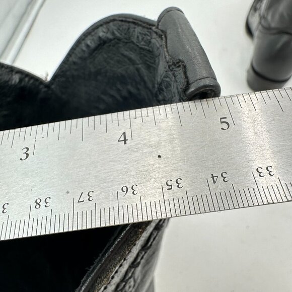 Denver Men Size 7.5 EE Black Leather Buck Stitch Pull On Western Cowboy Boot - Picture 13 of 14